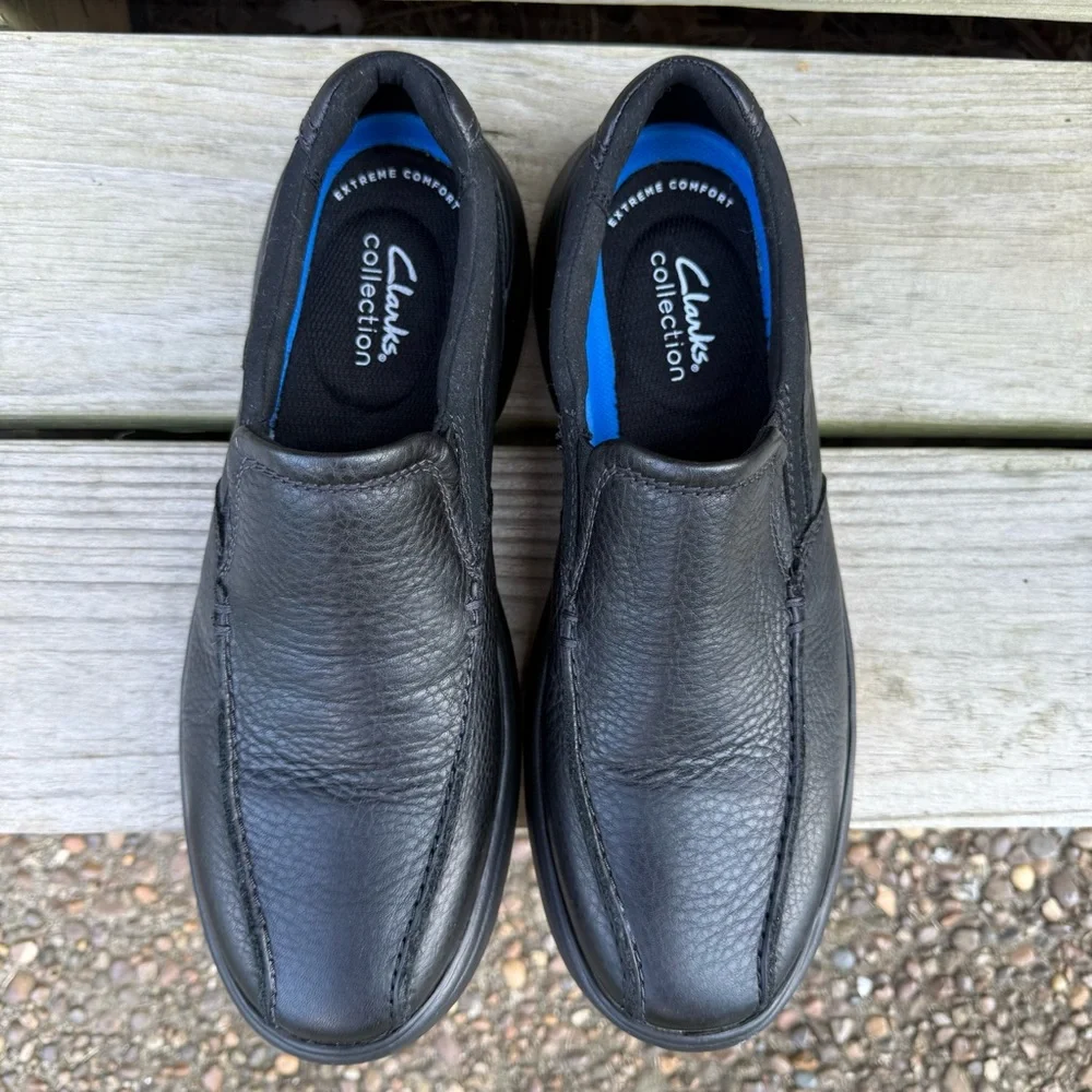 Clarks Leather Loafers Comfort Rubber Outsole SZ 9.5 M Casual